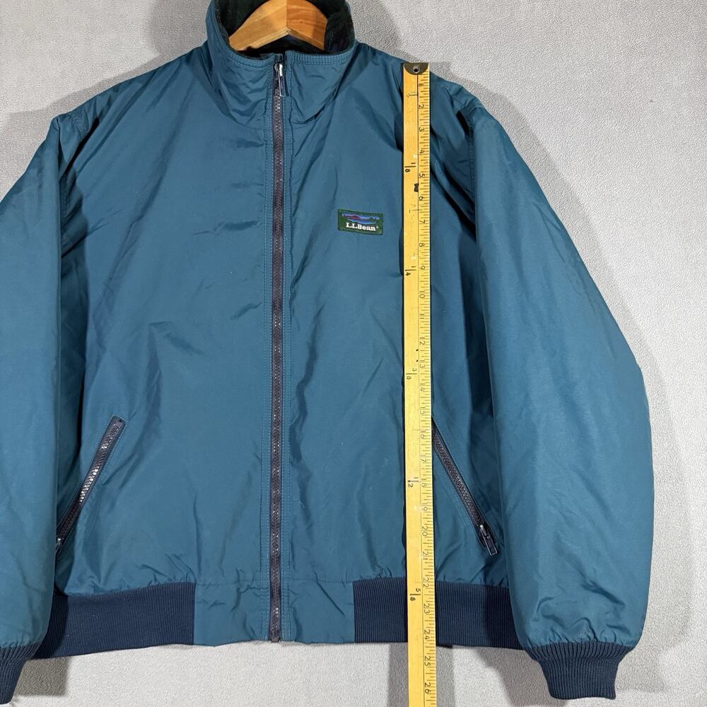 Vintage 80s L.L. Bean Warm Up Bomber Jacket Blue Fleece Lined Mens Large XL - Picture 8 of 11